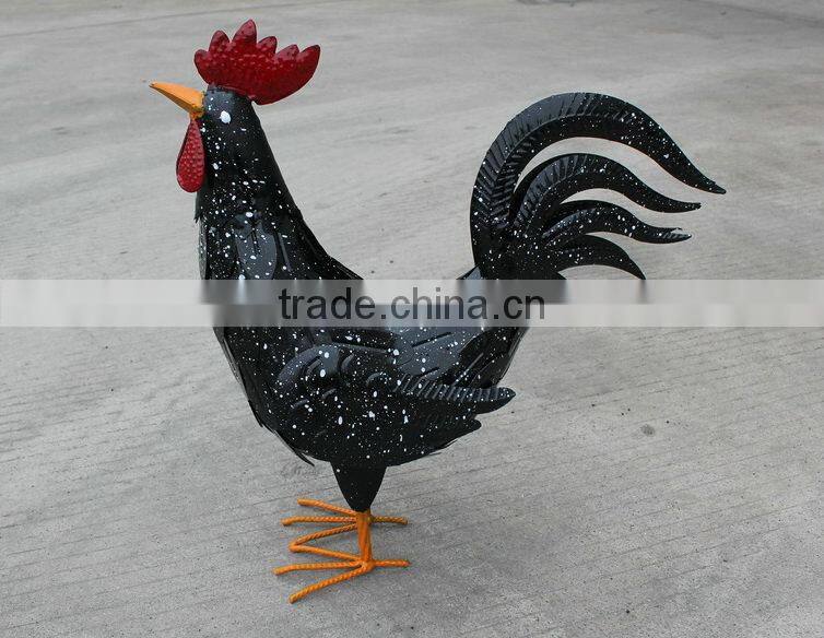 Metal rooster outdoor garden decor