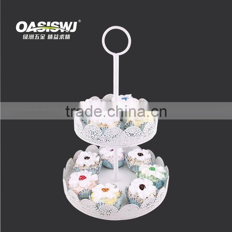 2 Tiers Round mental Birthday Cake Stand, Detachable mental Wedding Cake Display Riser, Customize mental cupcake stand