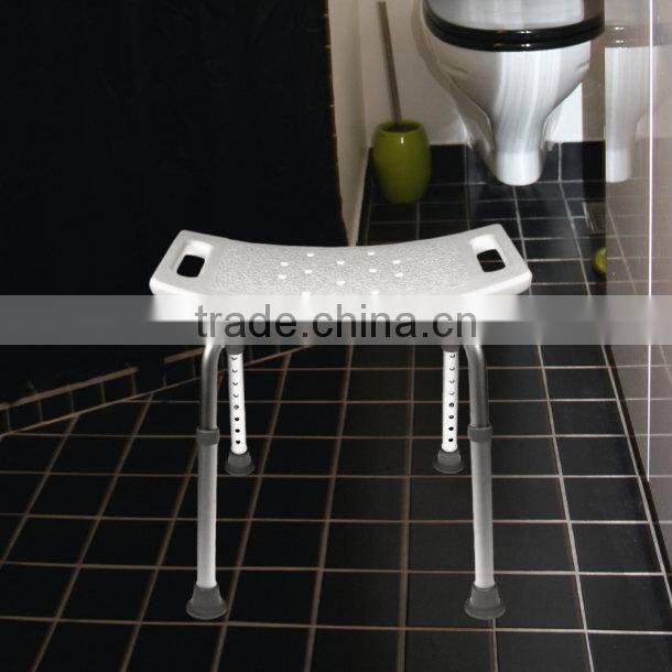 Bathroom shower chair with armrest and backrest