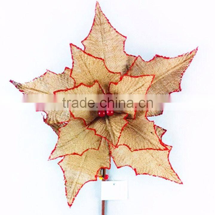 2016 new gadgets bulk burlap artificial flowers for christmas market