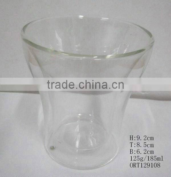 185ml double wall glass cup