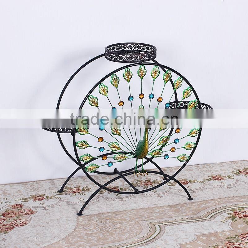 2016 factory custom handmade colorful wrought iron flower pot stand