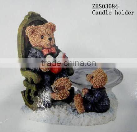 2012 Latest Candle Holder with Bear Father & Son Design