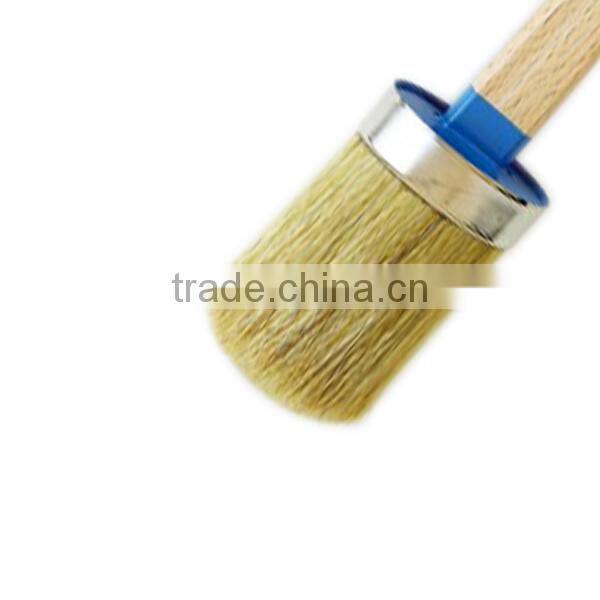 High Quality Beech Handle 100% Pure White Bristle Round Brush