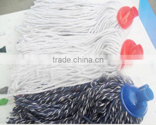 china factory hot selling cotton mops with plastic socket,flat mop head