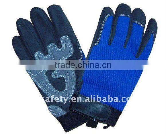 Anti-vibration leather work mechanic glove