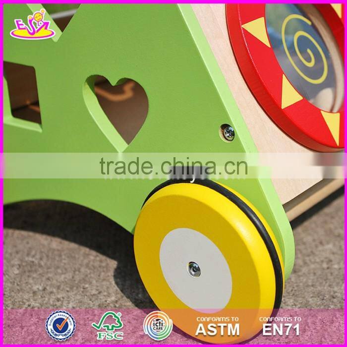 Wholesale best design multi push along wooden baby walking toys W08J001