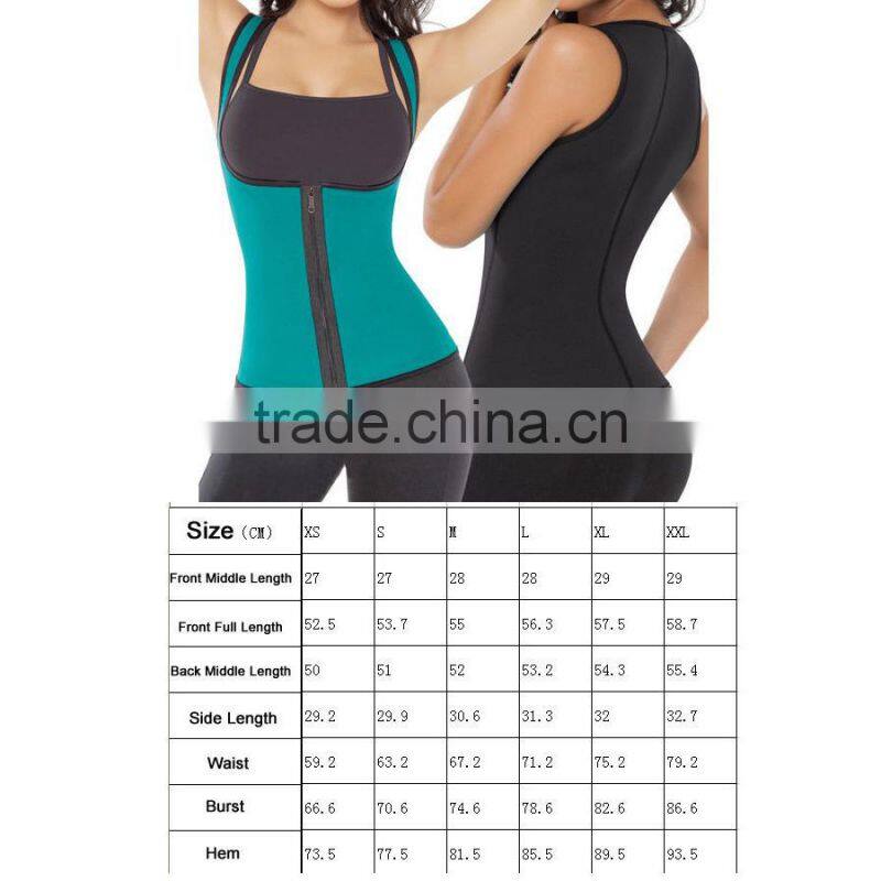 Sexy new slim shape vest breast care body slimming waist vests with zipper