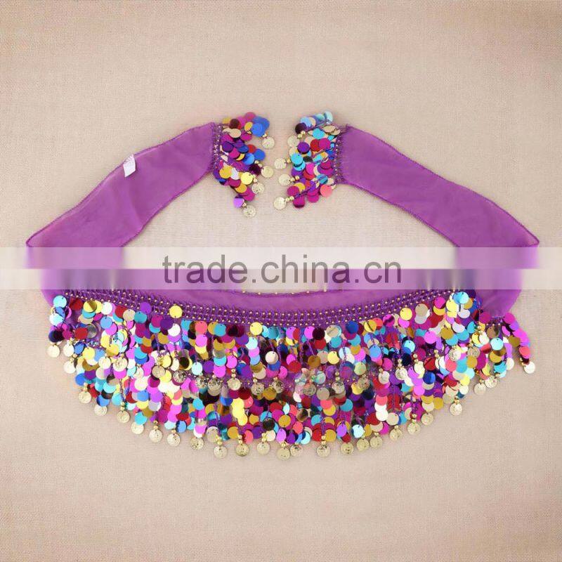 Dancing Coin Chain Sequin Belly Dance Hip Belt Skirt Scarf Wrap Waistband