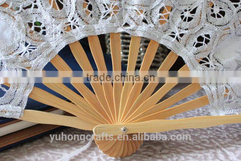 White color wedding lace hand fan
