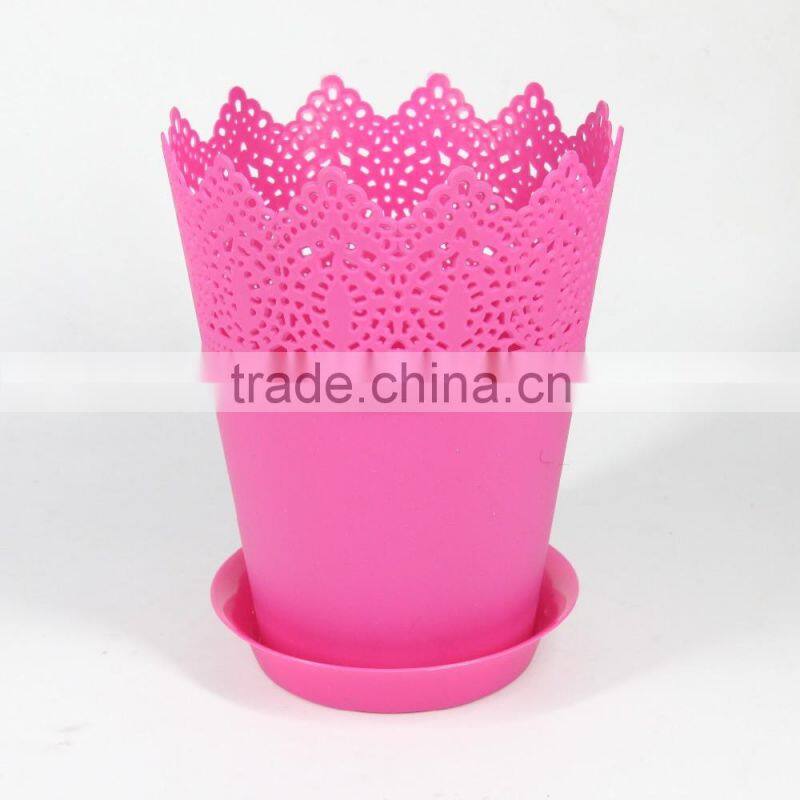 colourful round plastic flower pot series