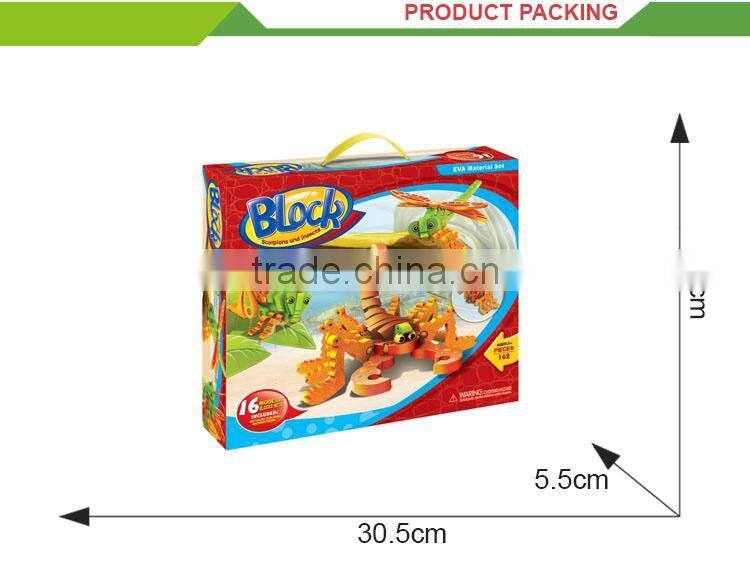 Funny building block diy insects toys eva foam toy for children