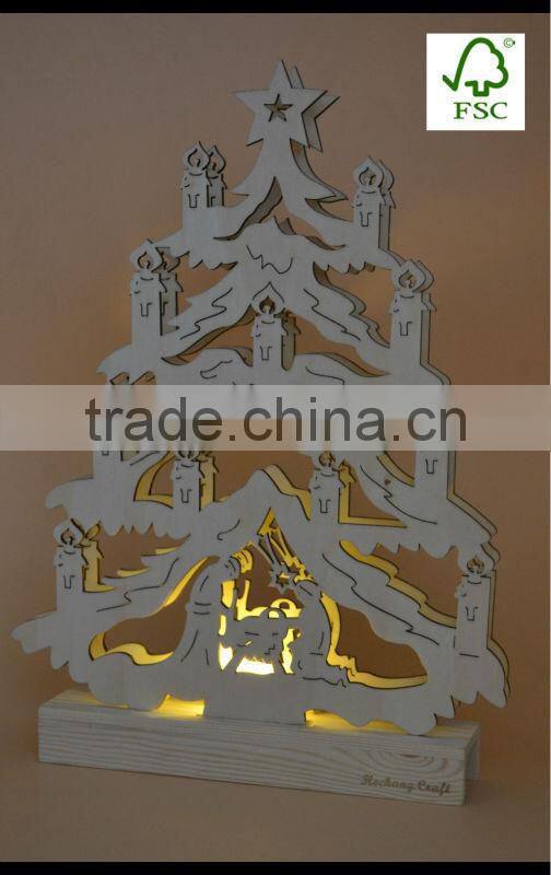 Christmas pin tree wooden laser cutting