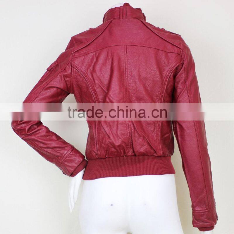 2016 new winter small leather jacket women top quality pu jackets