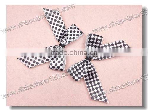 checked satin dog grooming bows