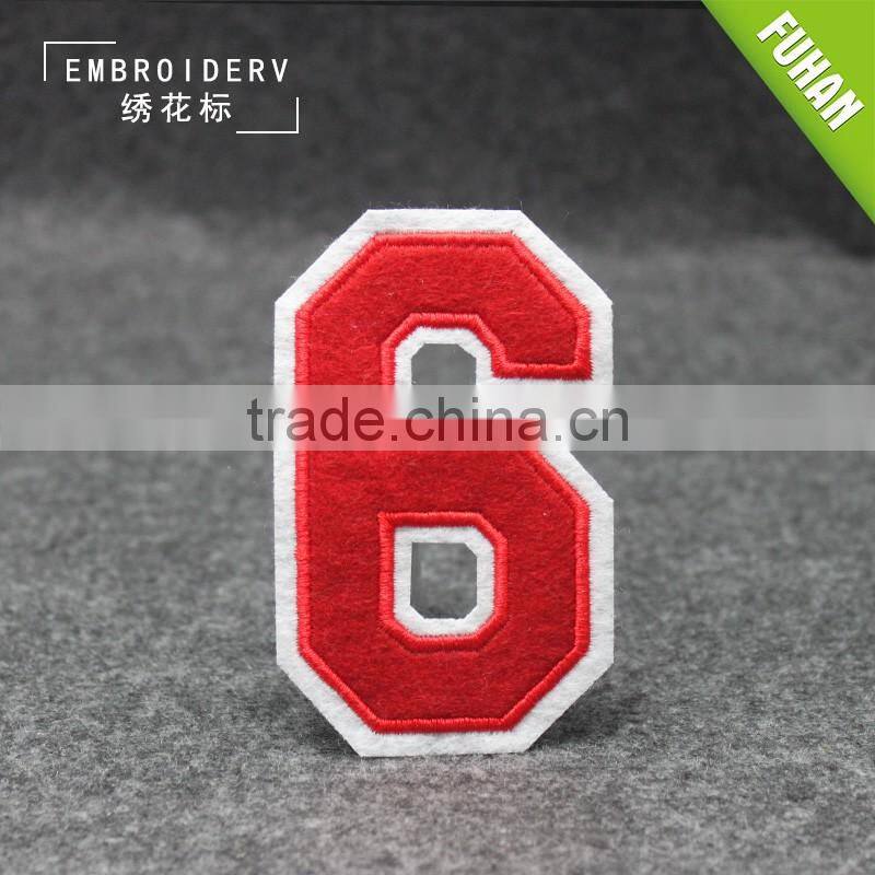 Chenille Number Embroidered Label and Embroidery Patch for Clothing