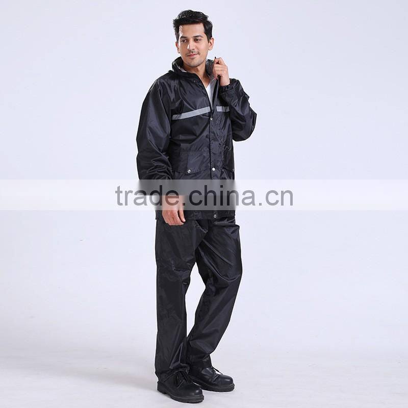 HIGH QUALITY PVC RAIN COAT WATERPROOF JACKET SUIT WITH WARNING SIGNS