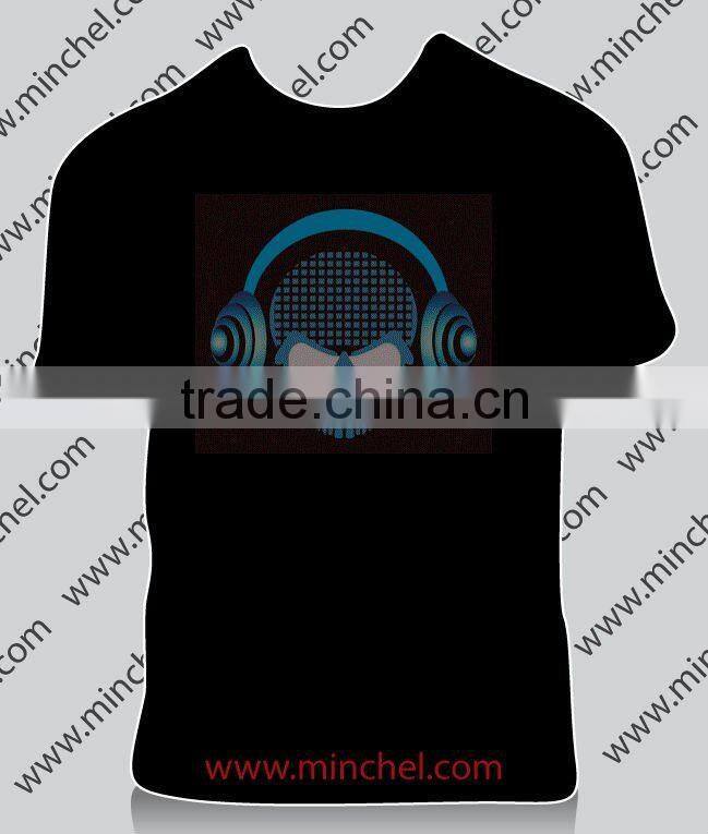 sound activated el t-shirt (CE, SGS)