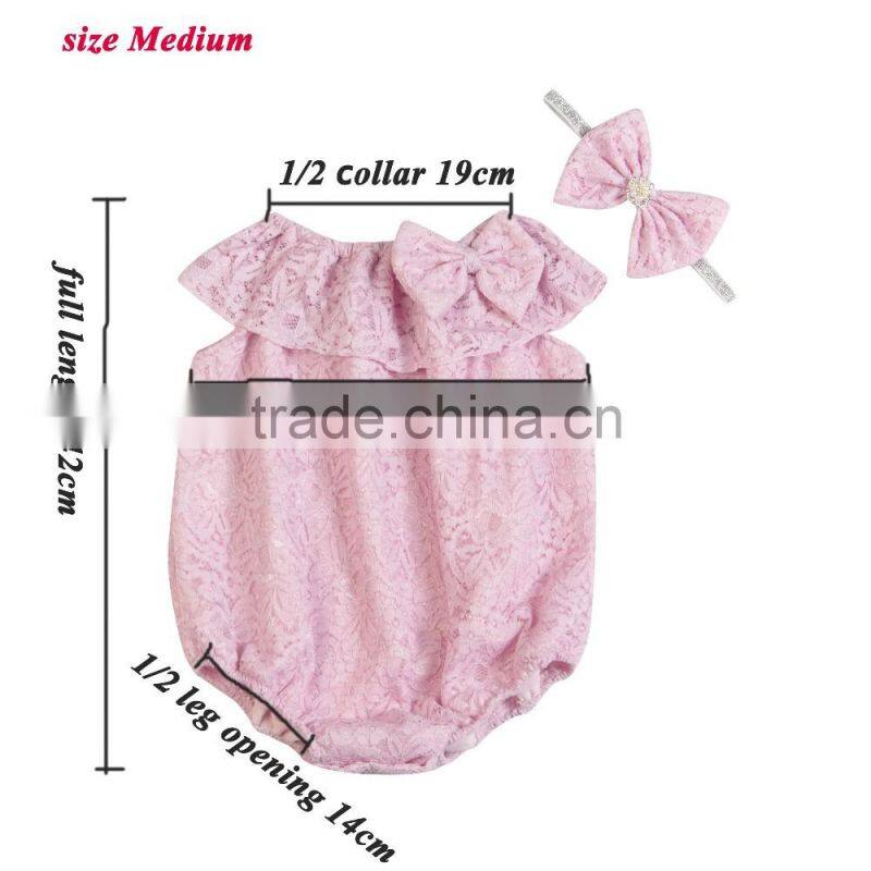 2017 Wholesale Baby toddler lace romper 100%cotton romper