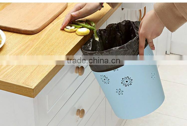 flower design plastic deskside waste basket middle east market garbage can
