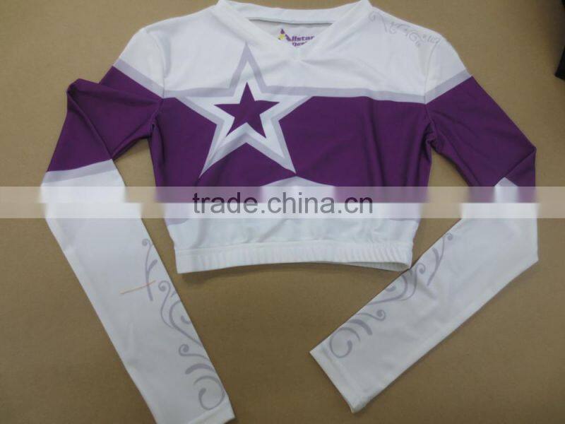 High Quality Cheerleading Uniforms Sublimation Cheerleading Long Sleeve Shirt