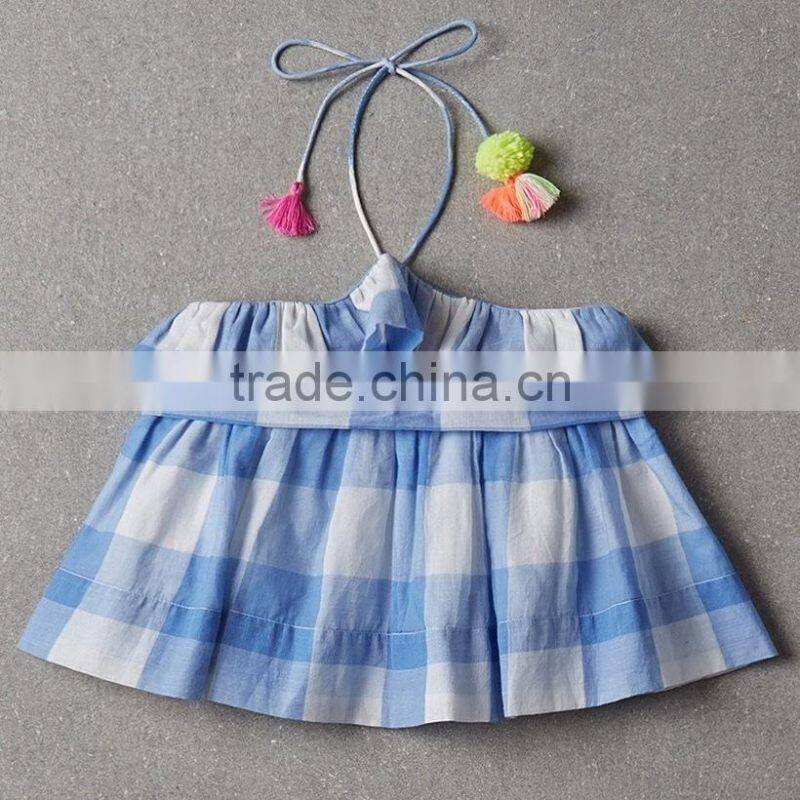Hot sale lovely kids cotton clothes red plaid lace trim latest designs photos 2 year old baby girl dress