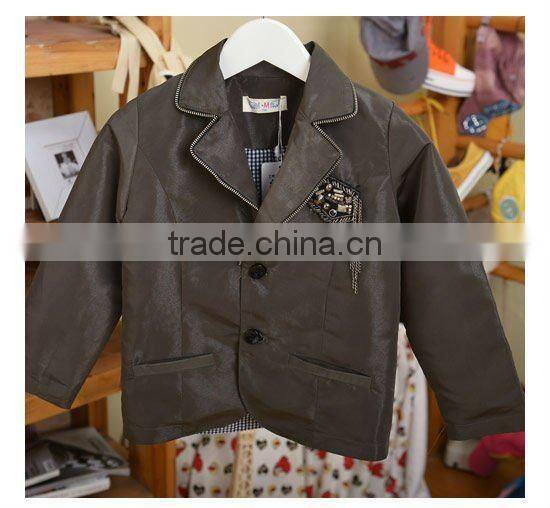2015 cheap price autumn boys coat child leather clothing,korea style coat