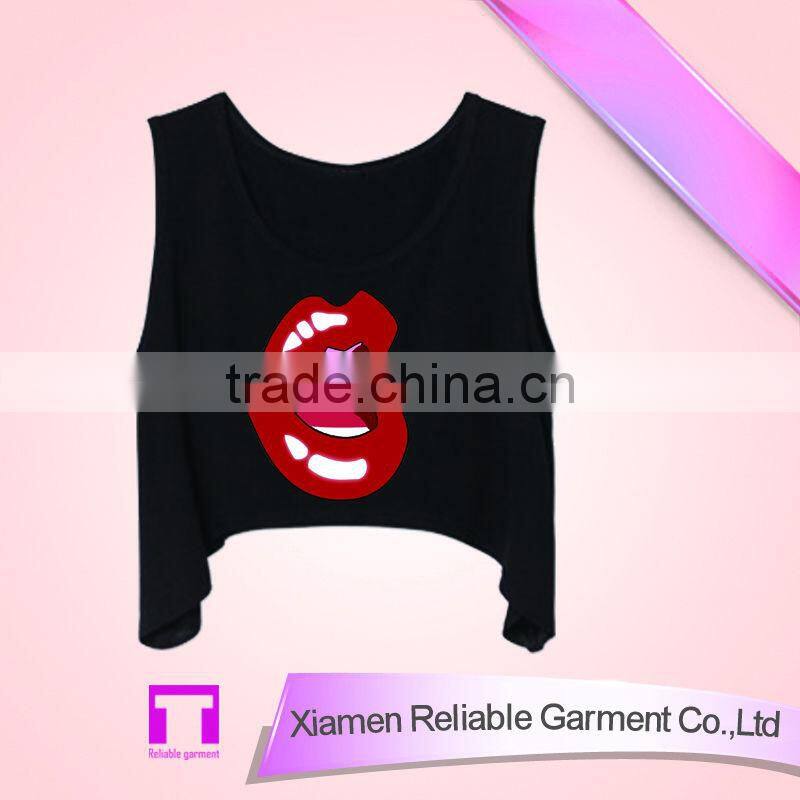 180GSM girls clothing summer modern screen printing tank top wholesale for women