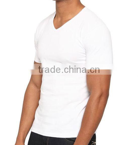 bulk blank white v-neck t cheap shirt below $1