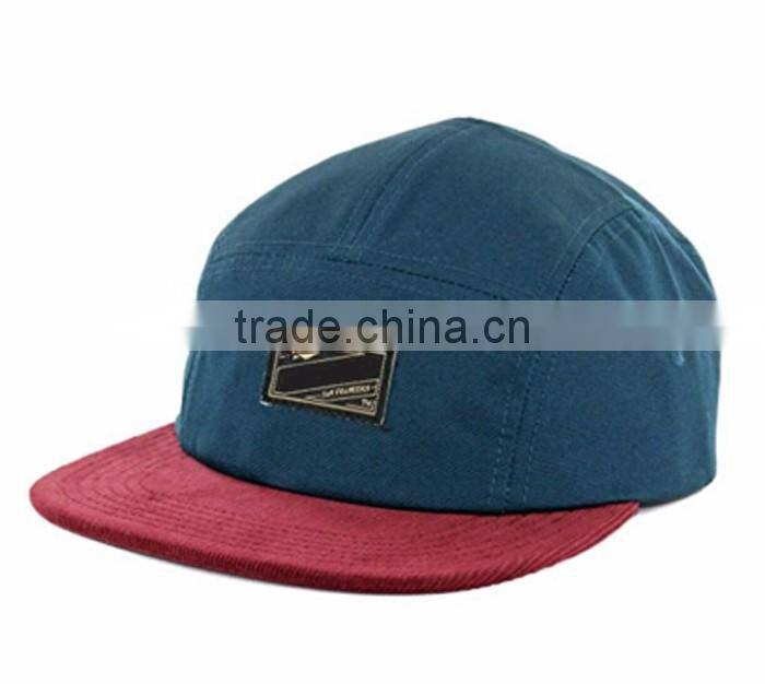 low profile unstructured corduroy 5 panel cap long bill