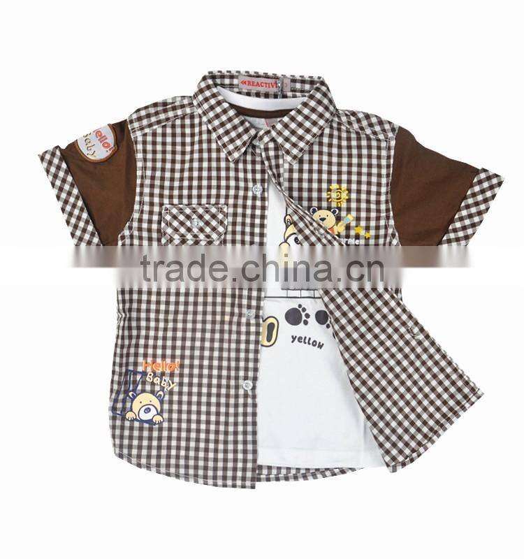 cotton cartoon checked children blouse