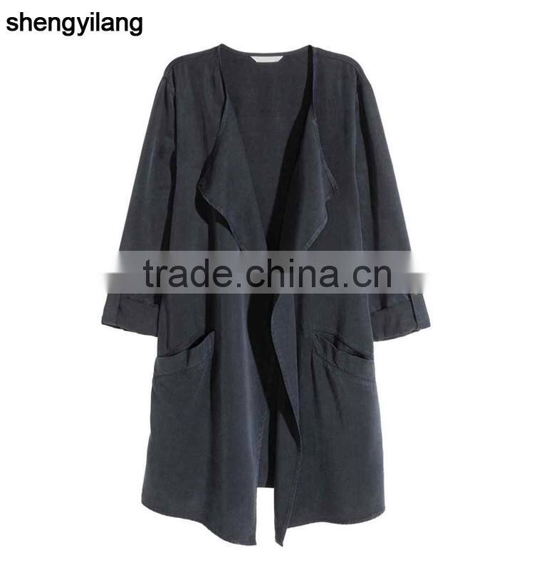 Wholesale women casual jacket custom high quality jacket in a lyocell blend