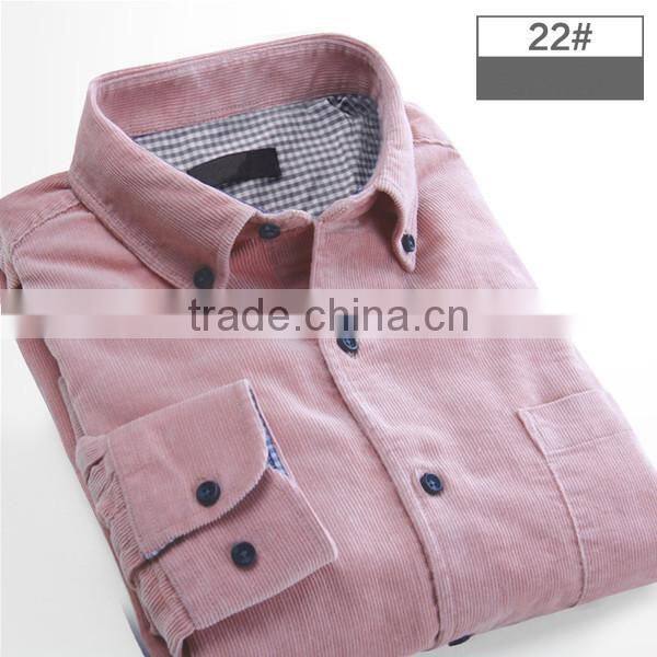 2016 New Style Fallow burgundy Jeans corduroy Shirt For Men corduroy shirt