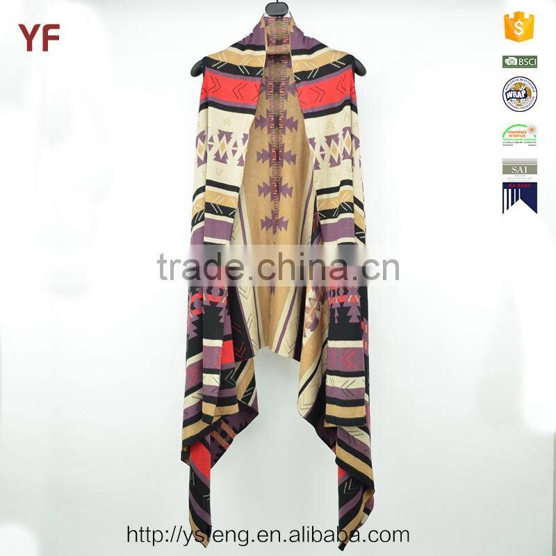 Women Fashion Knitting Pattern Poncho Sweater