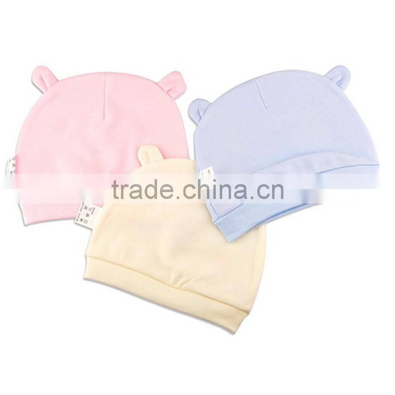 Beanie Hat 3-Pack Newborn Baby Soft Cotton Cartoon Printed Infant Cap for Boys & Girls 0-3 Months