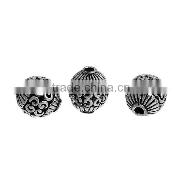 Zinc Based Alloy Spacer Beads Round Antique Silver