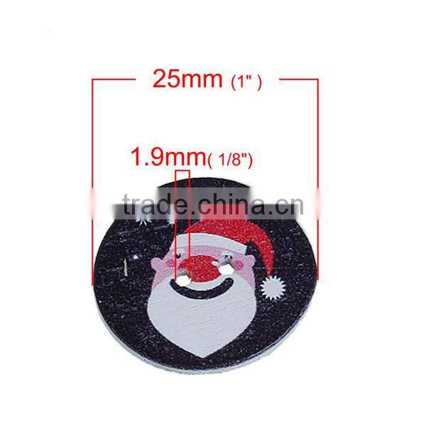 Wood Sewing Buttons Scrapbooking 2 Holes Oval At Random Christmas Pattern