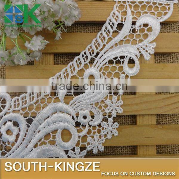 New crochet collar Beautiful Milk White Fabric Flower Venise Lace Sewing Applique DIY Craft soluble lace collar Ladies