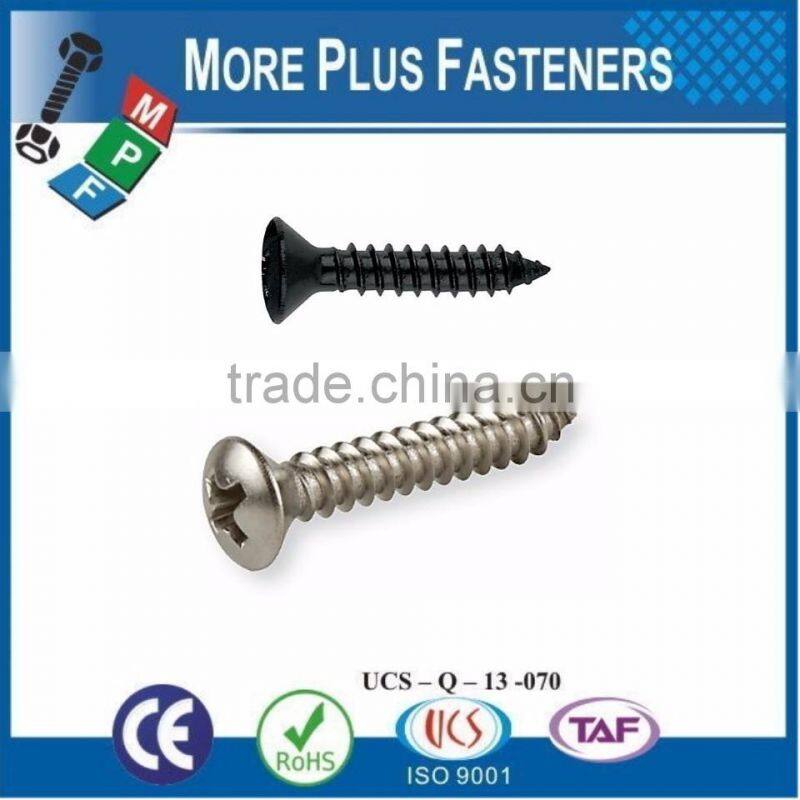 Made in Taiwan Phillips Recess Oval Countersunk Head Tapping Screw