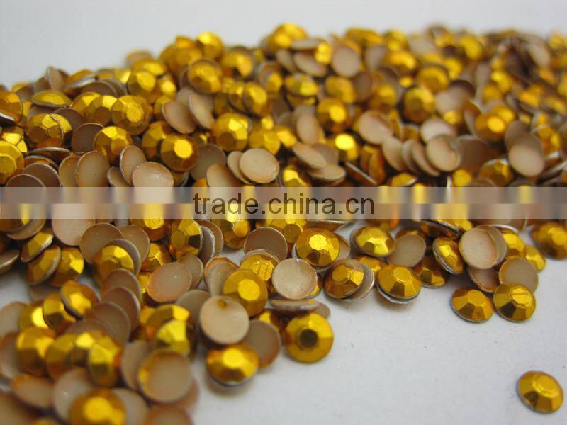 Octagon for hot fix motif China quality Aluminum Gold 3mm Rhinestud Hot Fix Octagon