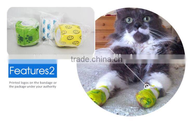 Certificated Non Woven Colorful Self Adhesive Elastic Bandage For People And Pet Use