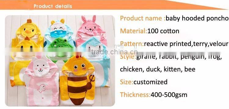 Cotton poncho towel childrens poncho printed poncho