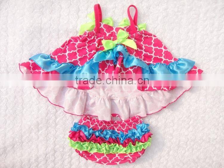 Wholesale orange camo ruffle toddler baby girls top & bloomer set M5040606