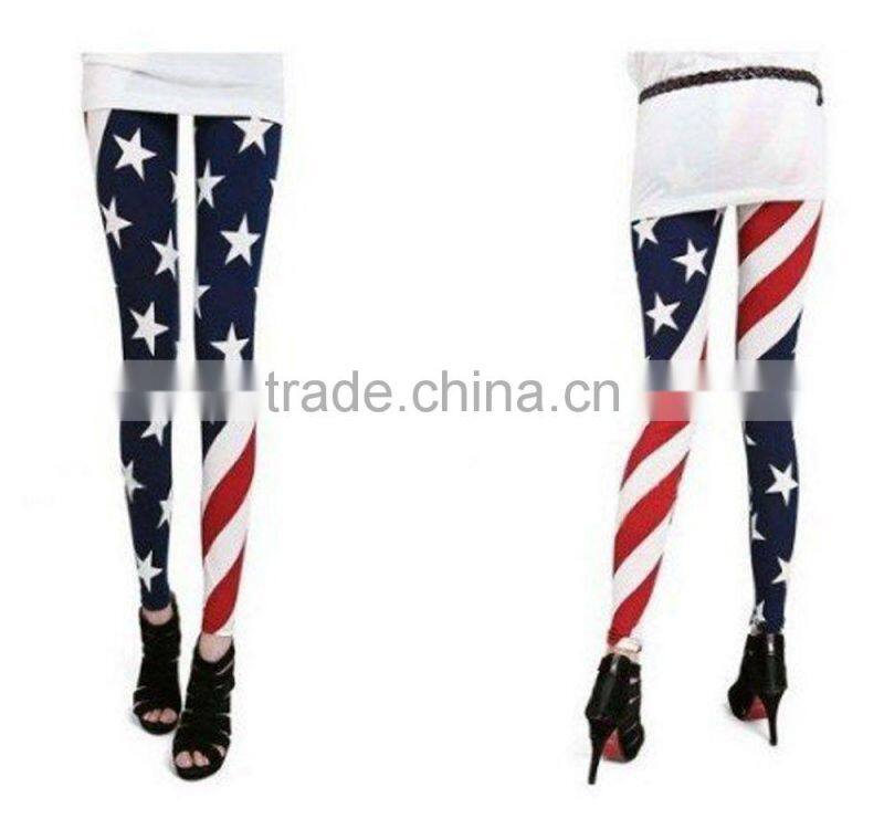hot selling stars stripes american flag leggings woman skinny leggings fashion 2014
