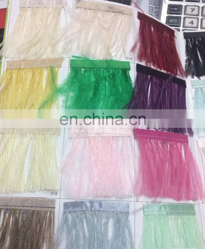 3-4 inch ostrich feather trimmings with satin ribbon