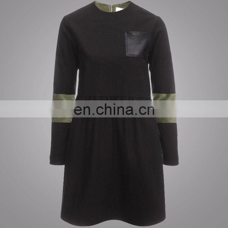 China Suppliers OEM Service With Wholesale Price Black Stitching Coat Girl's Wear Europe Loose Tops