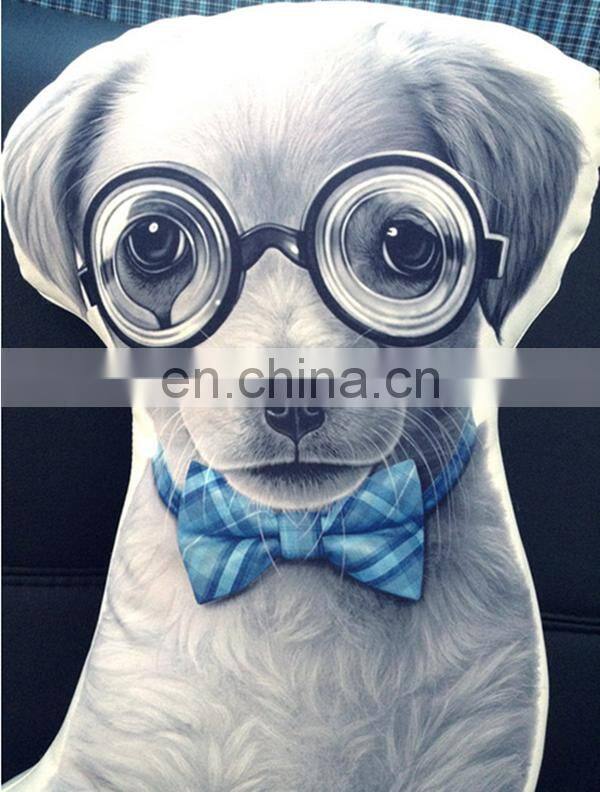 Promotional cheap home throw decorative 3d printing plush animal pillow