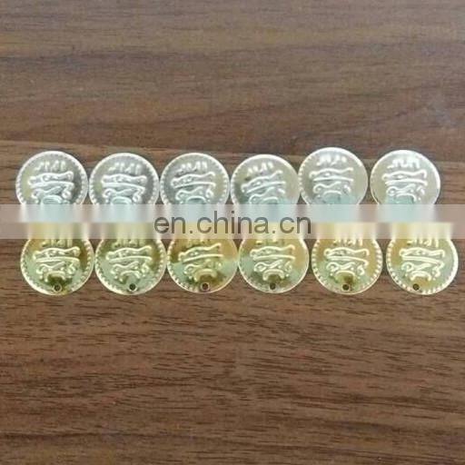 Personalized 18mm tribal gold and silver fake belly dance coins with 3 patterns logo for belly dance P-9062
