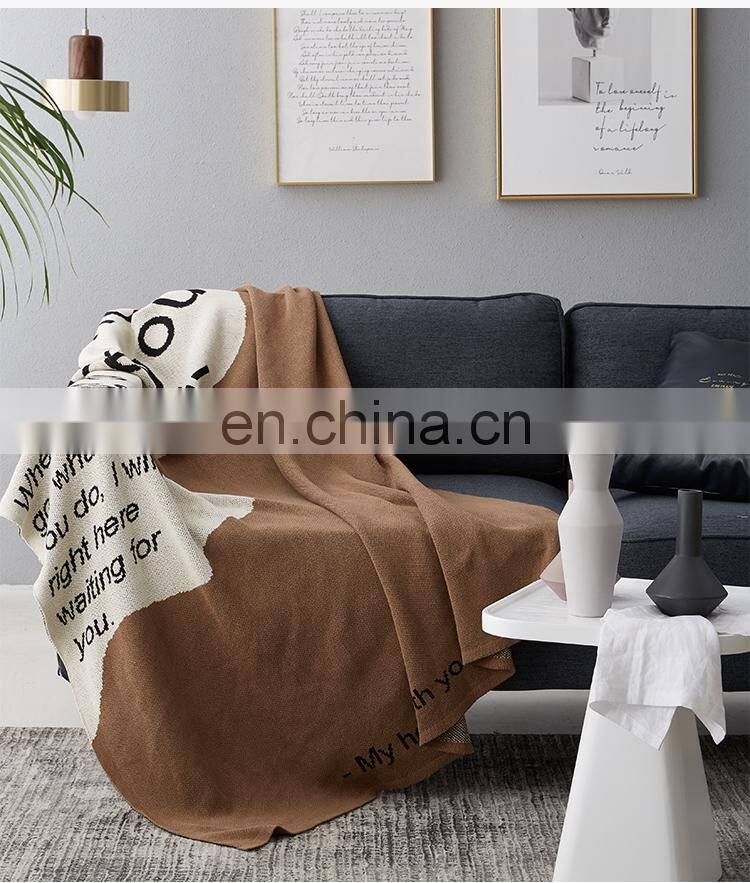 RAWHOUSE Wholesale 100 % cotton soft Knitted blanket