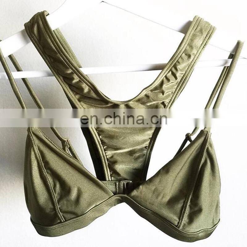 2019 Summer Swimwear Women Two Pieces Bikini Set Solid Padded Push Up Swimwear Swimsuit Pool badeanzug damen New Arrival